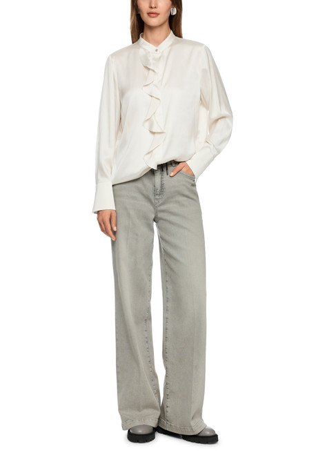 MARC CAIN COLLECTIONS Smoke Silk Blouse With Flounce | ZC 51.24 W78