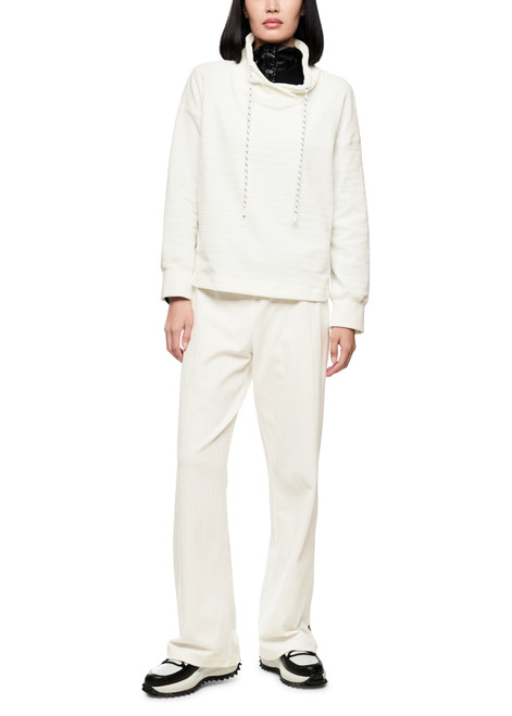 MARC CAIN SPORTS Off-White Chenille Sweater With Drawstring Neck | ZS 44.13 J70