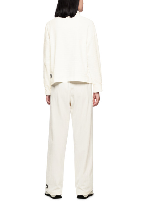 MARC CAIN SPORTS Off-White Chenille Sweater With Drawstring Neck | ZS 44.13 J70