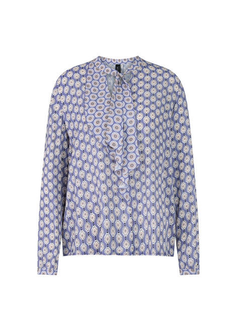 MARC CAIN COLLECTIONS Bluish Violet Airy Bow Blouse With Flounce | ZC 51.06 W16