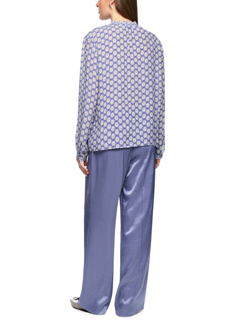 MARC CAIN COLLECTIONS Bluish Violet Airy Bow Blouse With Flounce | ZC 51.06 W16