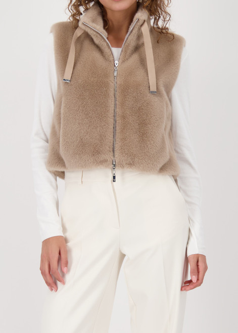 MONARI Brown Faux Fur Waistcoat | 808770