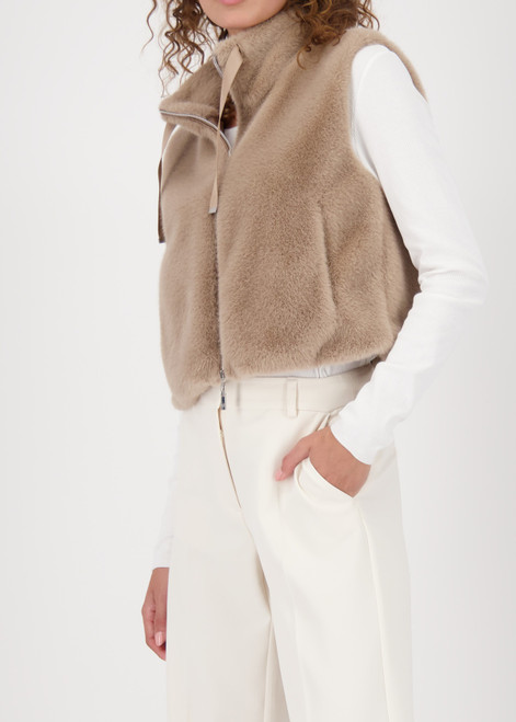 MONARI Brown Faux Fur Waistcoat | 808770