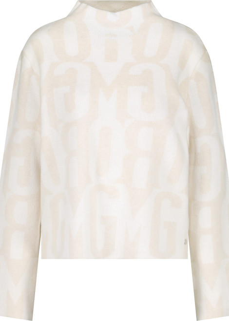 MONARI Beige Jumper With Stand-Up Collar | 809096