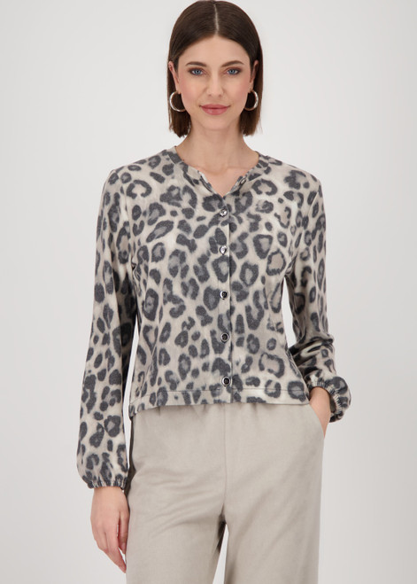 MONARI Brown Jacket With Leopard Print | 809152
