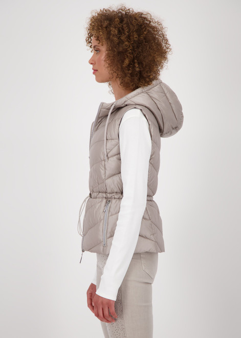 MONARI Brown Quilted Waistcoat With Hood | 809164