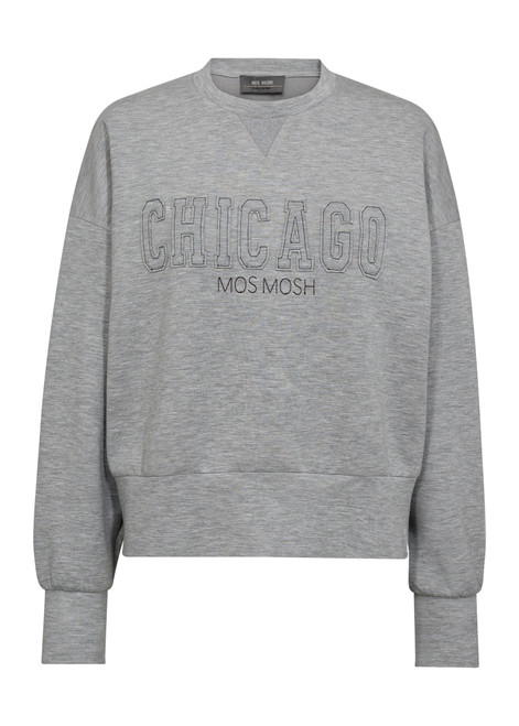 MOS MOSH Grey Melange Renzi O-Ls Sweatshirt | 172730