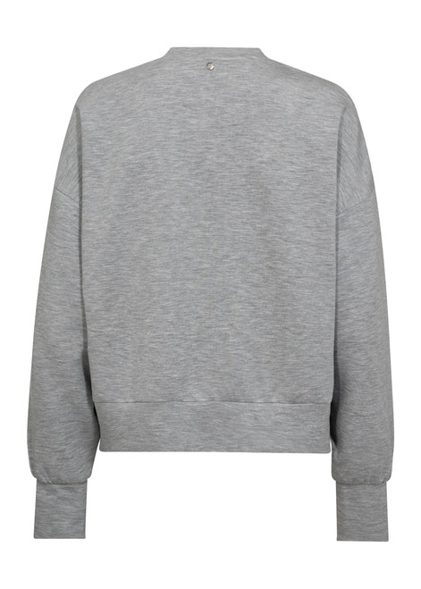 MOS MOSH Grey Melange Renzi O-Ls Sweatshirt | 172730