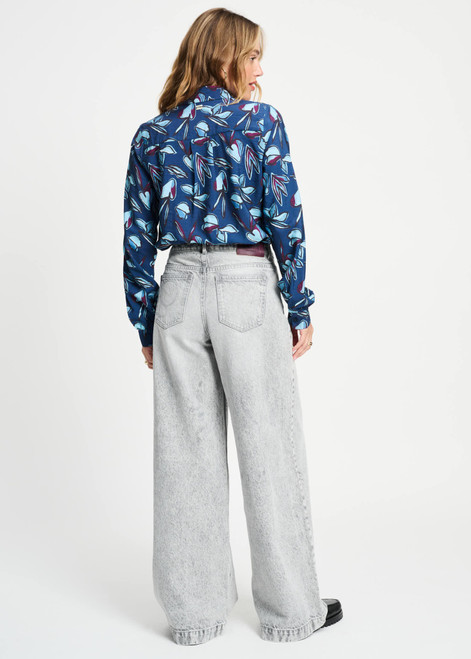 POM AMSTERDAM Grey Jeans - Baggy Wide Leg Grey | SP9306