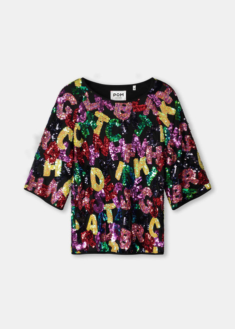 POM AMSTERDAM Multi Colour Top - Splashing Letters | SP9375