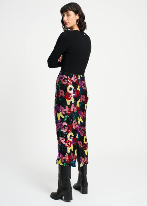 POM AMSTERDAM Multi Colour Skirt - Splashing Letters | SP9387