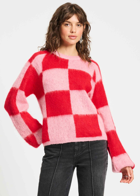 POM AMSTERDAM Red Pullover - Checks | SP9311