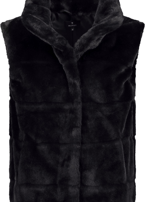MONARI Black Fluffy Vest | 809280
