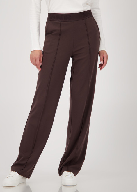 MONARI Brown Pants With Elastic Lettering Band | 809282