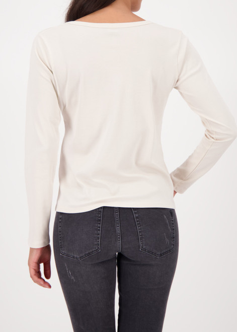 MONARI Beige Long-Sleeve Shirt With Cappuccino Print | 809339