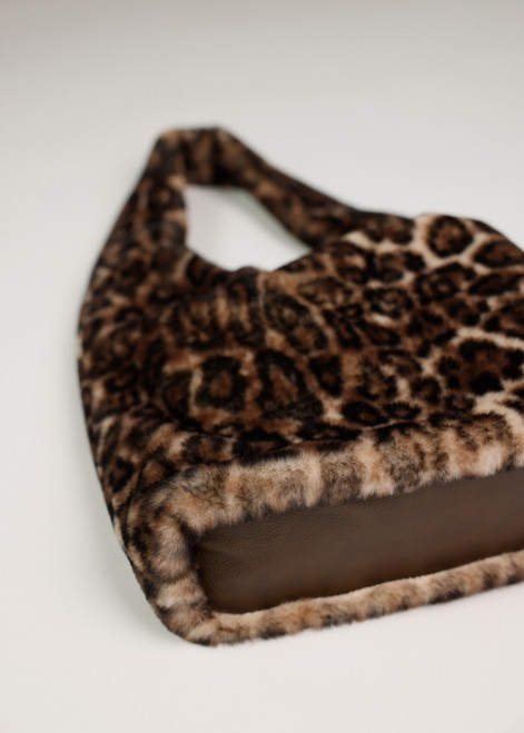 MONARI Brown Fluffy Bag With Leopard Pattern | 809418