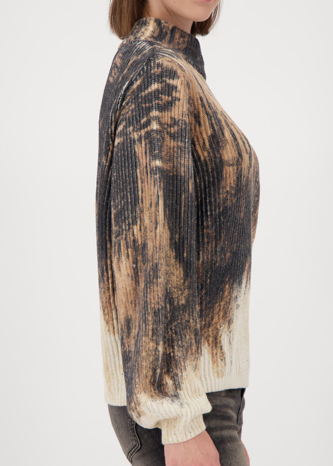 MONARI Brown Knitted Jumper With Gradient Print | 809457