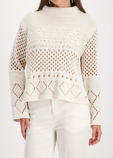 MONARI Beige Knitted Jumper With Ajour Pattern | 809498