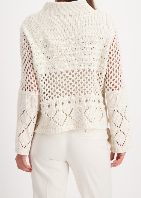 MONARI Beige Knitted Jumper With Ajour Pattern | 809498
