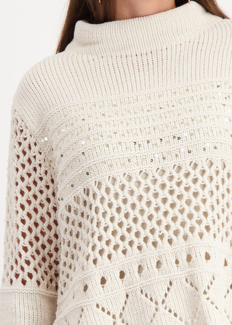 MONARI Beige Knitted Jumper With Ajour Pattern | 809498