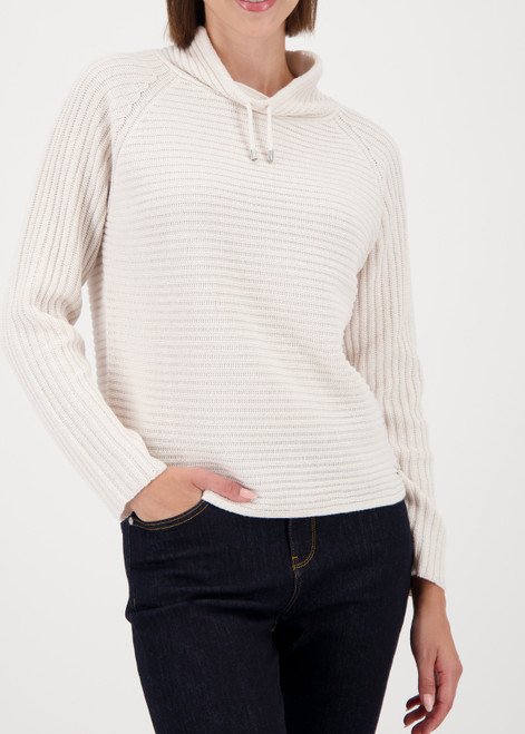 MONARI Beige Knitted Jumper With Stand Up Collar | 809512