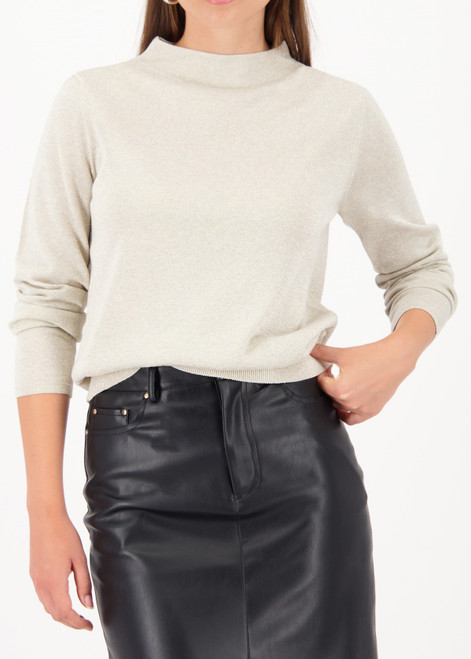 MONARI Beige Jumper With Pleat Detail | 809544