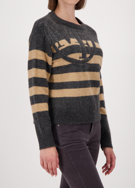 MONARI Gray Sweater With Striped Pattern | 809656