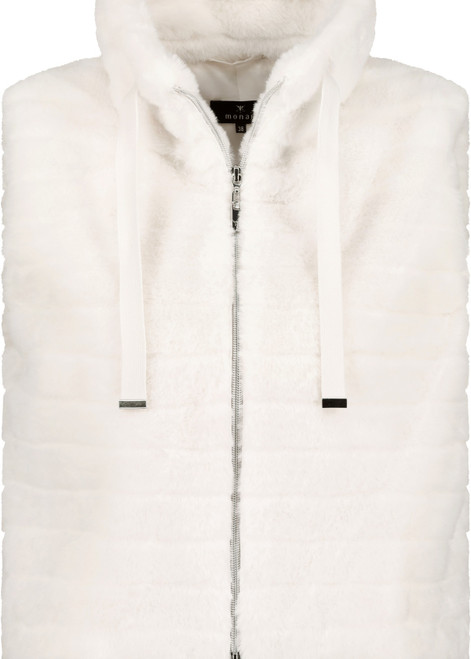 MONARI Beige Striped Fur Vest | 809278