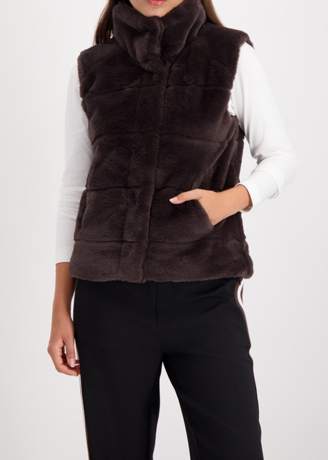 MONARI Brown Fluffy Vest | 809280