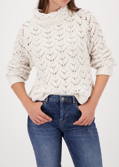 MONARI Beige Knitted Sweater With Ajour Pattern | 809468