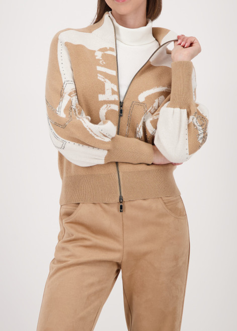 MONARI Brown Cardigan With Rhinestones | 809555