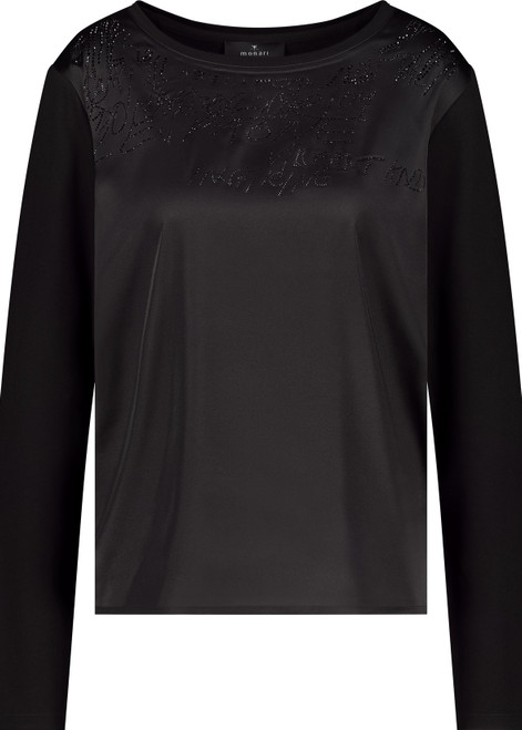 MONARI Black Blouse With Rhinestones | 809364