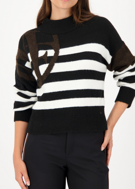 MONARI Black Knitted Jumper With Emblem | 809475