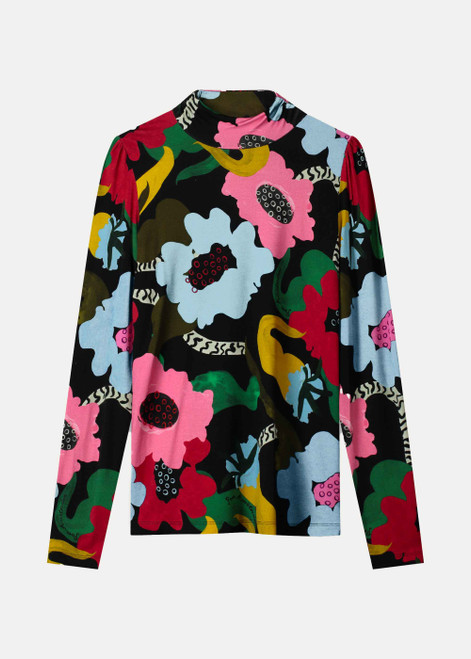POM AMSTERDAM Multi Colour Turtleneck - Autumn Garden | SP9280