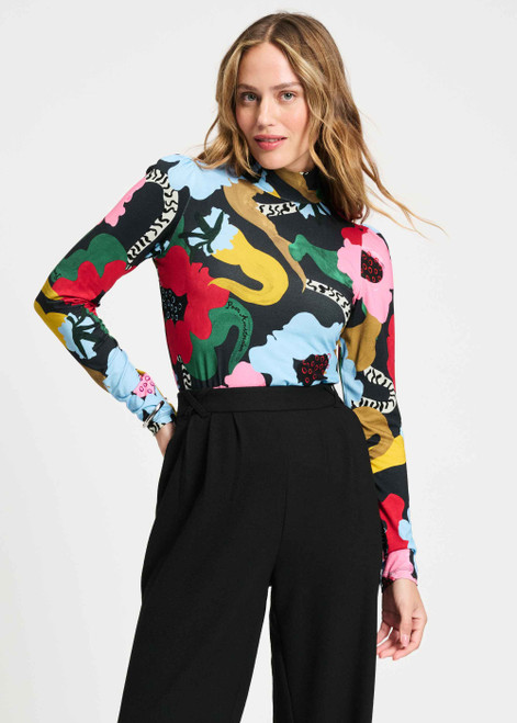 POM AMSTERDAM Multi Colour Turtleneck - Autumn Garden | SP9280