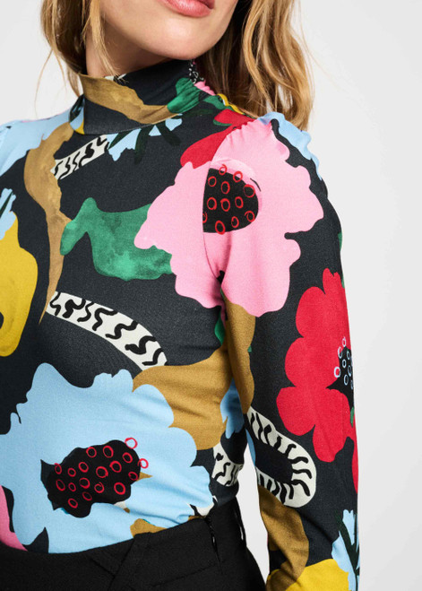 POM AMSTERDAM Multi Colour Turtleneck - Autumn Garden | SP9280