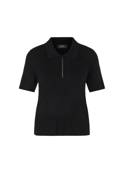 MARC CAIN SPORTS Black Rethink Together Knitted Polo Shirt | AS 53.10 M80