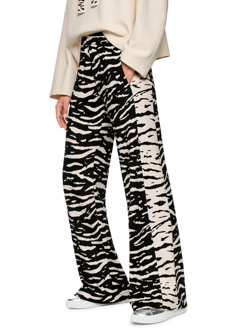 MARC CAIN SPORTS Black Welkom Trousers With Animal Print | AS 81.13 J03