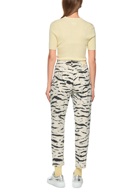 MARC CAIN SPORTS Denim Ecru Feura Jeans With Animal Print | AS 82.13 D03