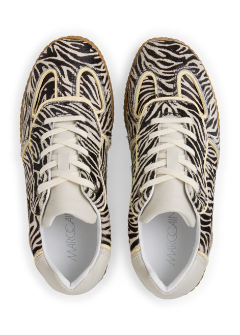 MARC CAIN SPORTS White And Black Sneakers With Animal Print | AS SH.01 L02