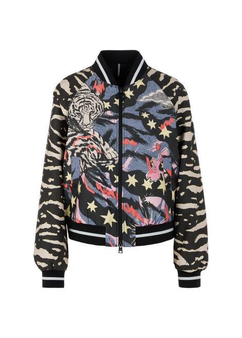 MARC CAIN SPORTS Black Blouson Jacket With Comic Print | AS 31.13 W23