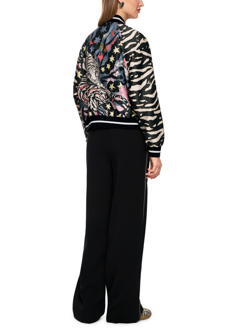 MARC CAIN SPORTS Black Blouson Jacket With Comic Print | AS 31.13 W23