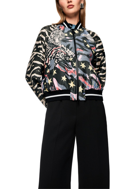 MARC CAIN SPORTS Black Blouson Jacket With Comic Print | AS 31.13 W23