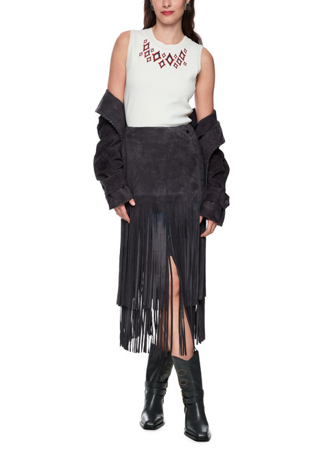 MARC CAIN COLLECTIONS Periscope Midi Leather Skirt Rethink Together | AC 71.15 L02