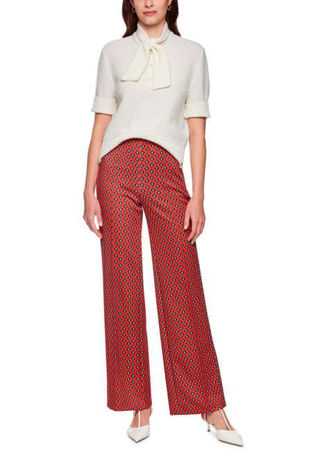 MARC CAIN COLLECTIONS Aurora Red Winder Pull-On Trousers With High Waist | AC 81.10 J01