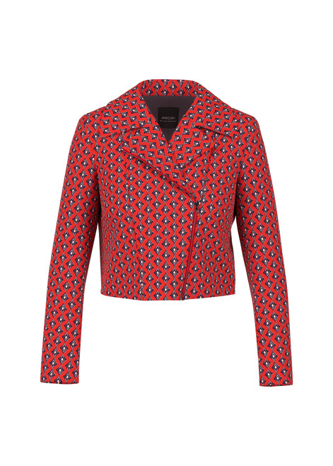 MARC CAIN COLLECTIONS Aurora Red Scuba Jersey Jacket | AC 31.03 J01