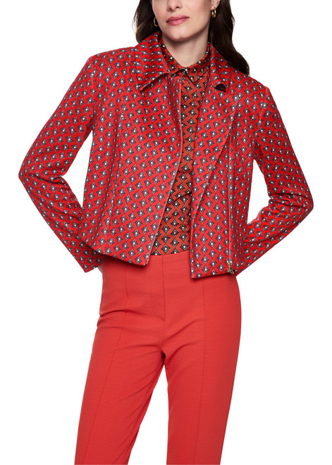 MARC CAIN COLLECTIONS Aurora Red Scuba Jersey Jacket | AC 31.03 J01