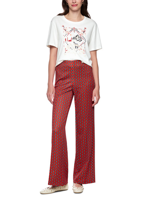 MARC CAIN COLLECTIONS Off-White T-Shirt With Motif Print | AC 48.10 J33