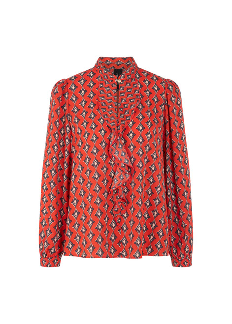 MARC CAIN COLLECTIONS Aurora Red Flowing Blouse Rethink Together | AC 51.02 W04