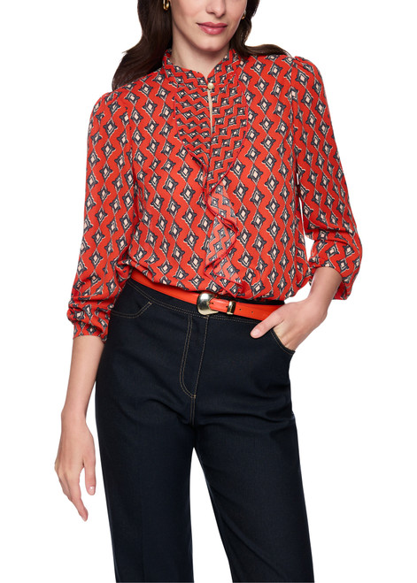 MARC CAIN COLLECTIONS Aurora Red Flowing Blouse Rethink Together | AC 51.02 W04